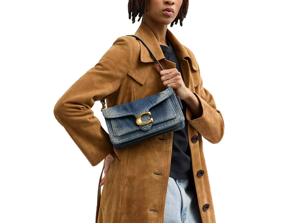 Coach Women's Tabby Shoulder Bag 26 In Regenerative Cotton Denim Brass/Dark Indigo