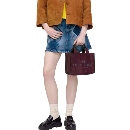 Marc Jacobs Women's The Suede Small Tote Bag Dark Plum