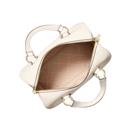 Michael Kors Women's Grayson Medium Pebbled Leather Duffel Bag Light Cream/Gold