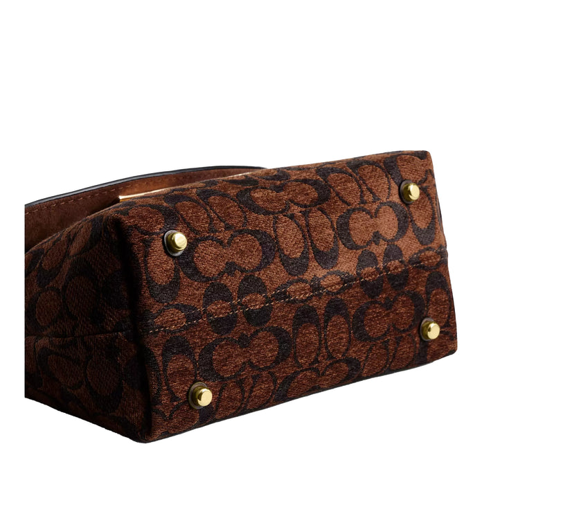 Coach Women's Emory Top Handle Bag In Signature Chenille Gold/Truffle