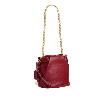 Coach Women's Faye Mini Drawstring Bag Gold/Dark Cardinal