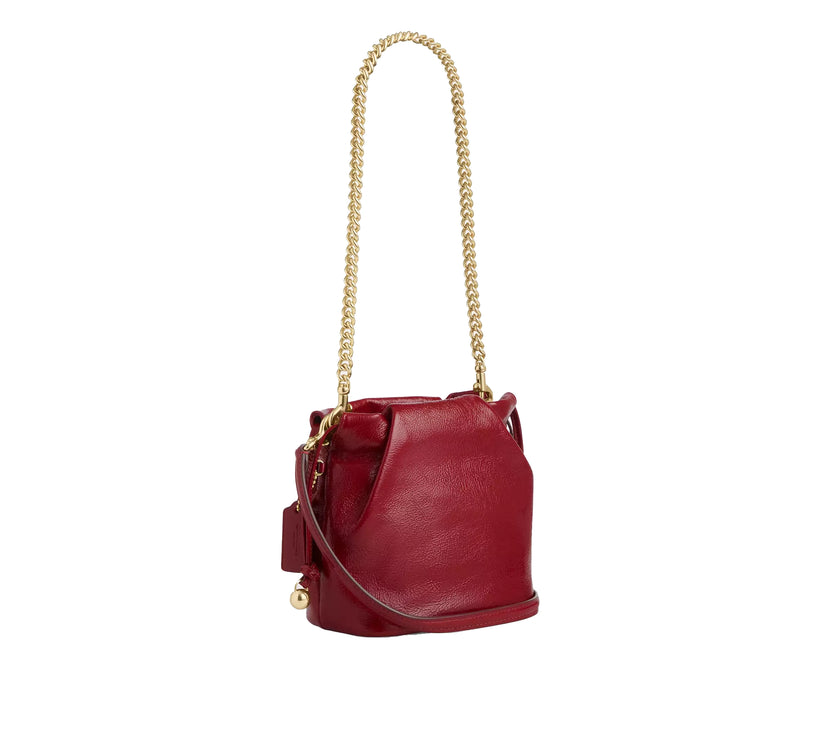 Coach Women's Faye Mini Drawstring Bag Gold/Dark Cardinal