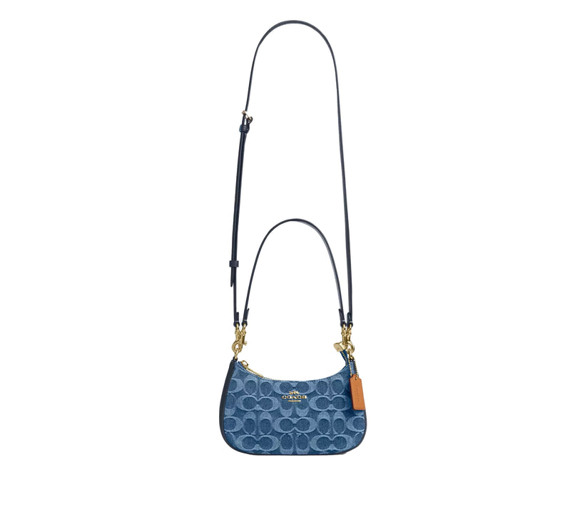 Coach Women's Teri Mini Crossbody Bag In Signature Denim Gold/Indigo