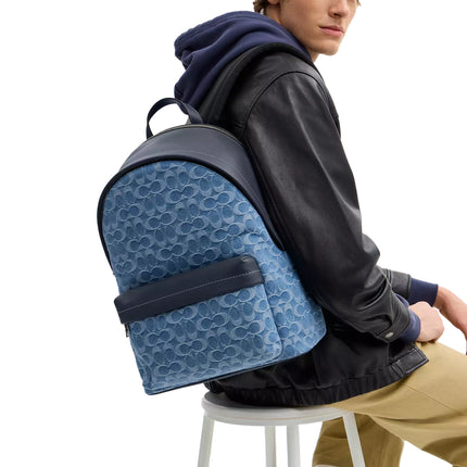 Coach Unisex Taylor Backpack In Signature Denim Silver/Denim