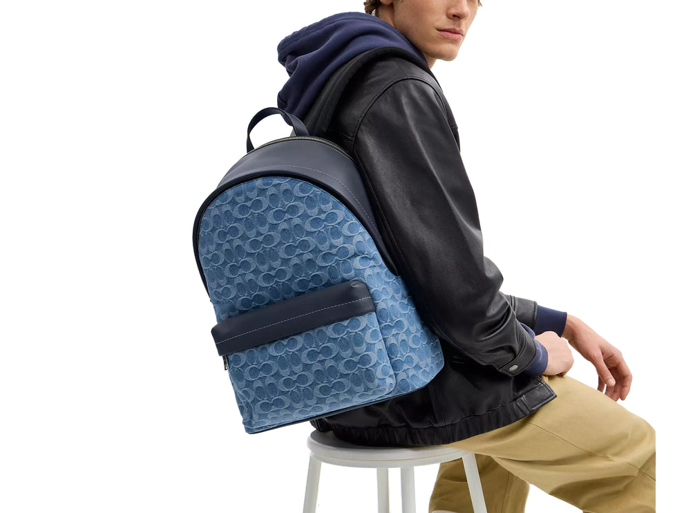 Coach Unisex Taylor Backpack In Signature Denim Silver/Denim