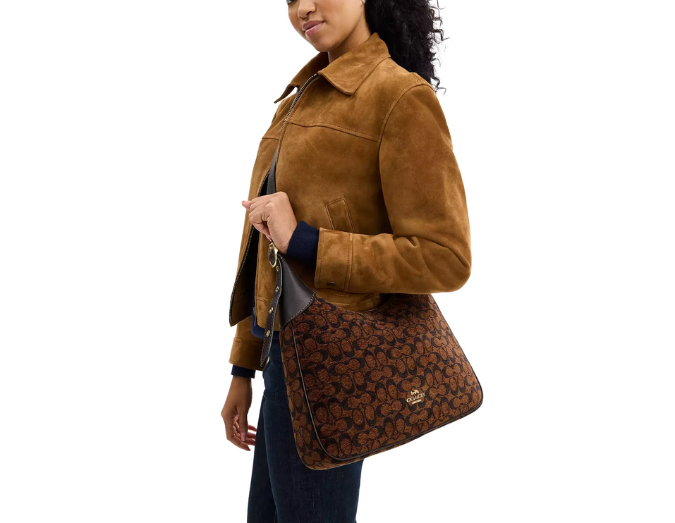 Coach Women's Ella Shoulder Bag In Signature Chenille Gold