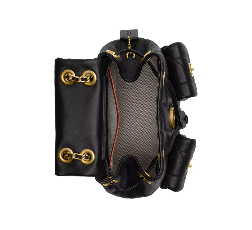 Coach Women's Tabby Backpack With Pillow Quilting Brass/Black