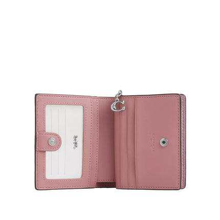 Coach Women's Boxed Snap Wallet And Picture Frame Charm In Signature Canvas Signature Canvas Pink/Silver