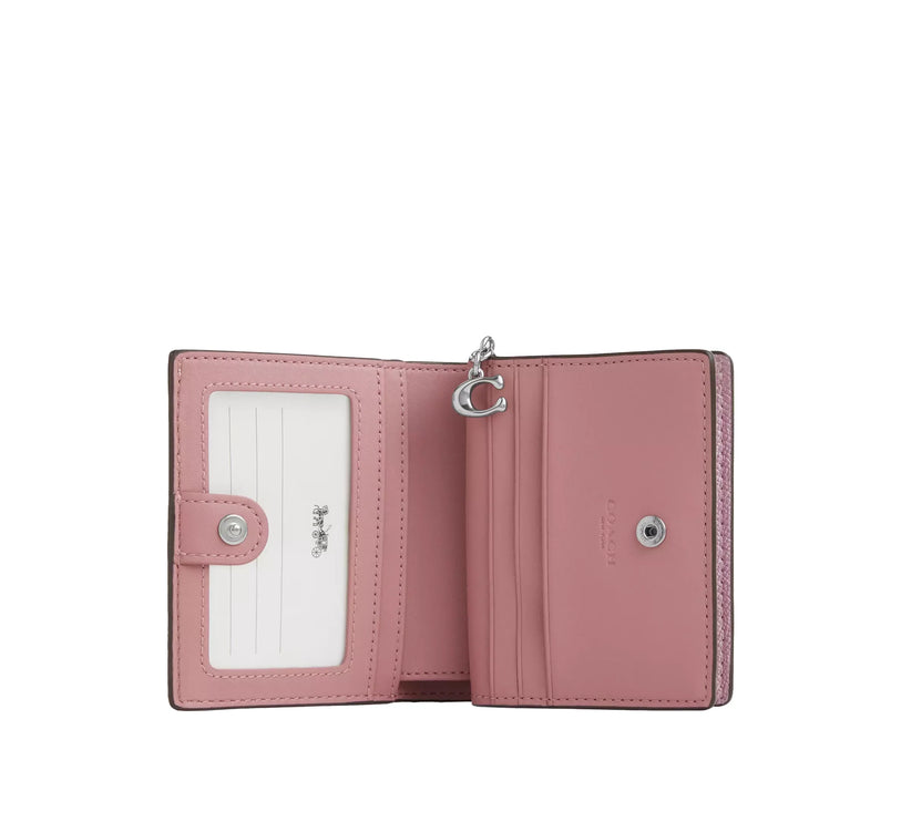 Coach Women's Boxed Snap Wallet And Picture Frame Charm In Signature Canvas Signature Canvas Pink/Silver