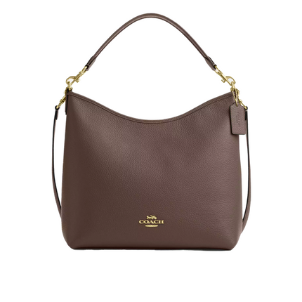 Coach Women's Laurel Large Shoulder Bag Gold/Dark Stone