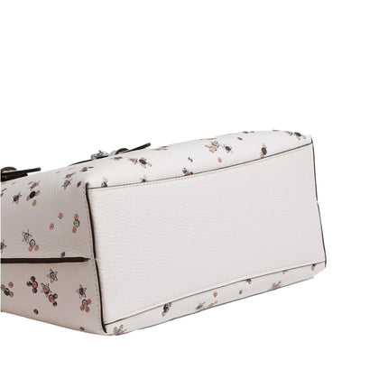 Coach Women's Mollie Tote Bag 25 With Star Print Novelty Leather/White/Silver