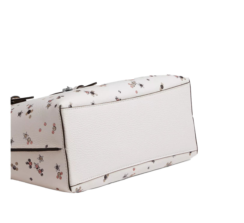 Coach Women's Mollie Tote Bag 25 With Star Print Novelty Leather/White/Silver