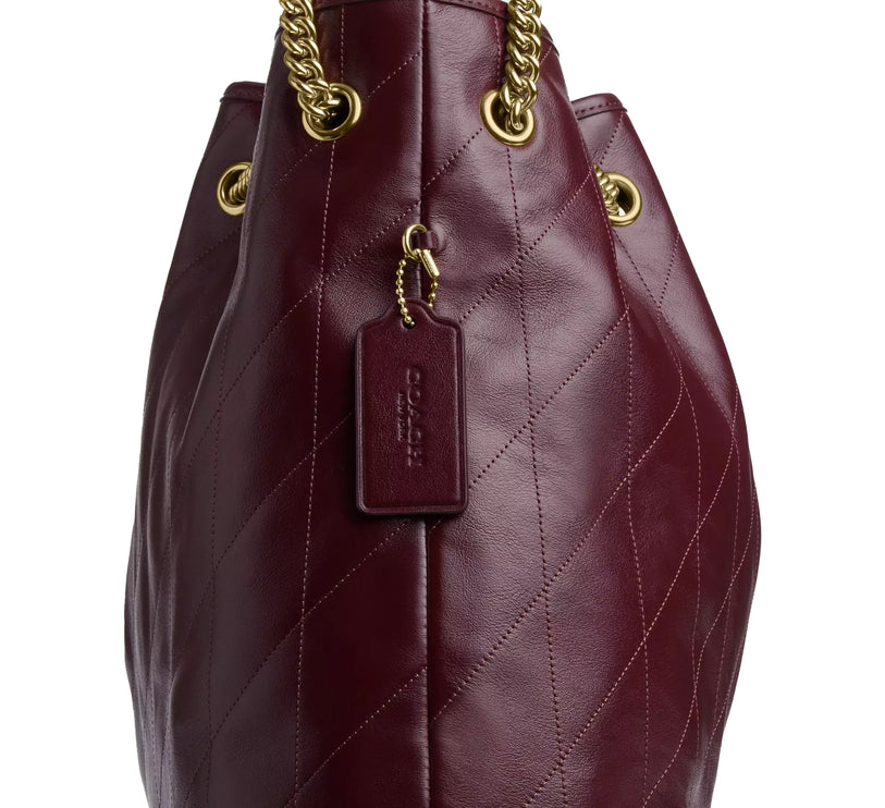 Coach Women's Evelyn Large Shoulder Bag With Quilting Gold