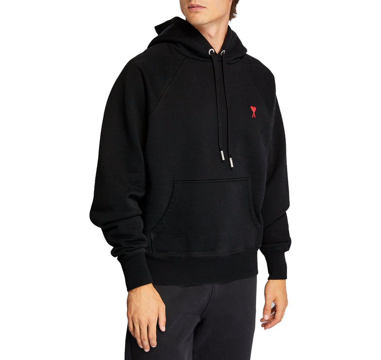 AMI Alexandre Mattiussi Unisex Ami de Coeur Small Logo Hoodie Black