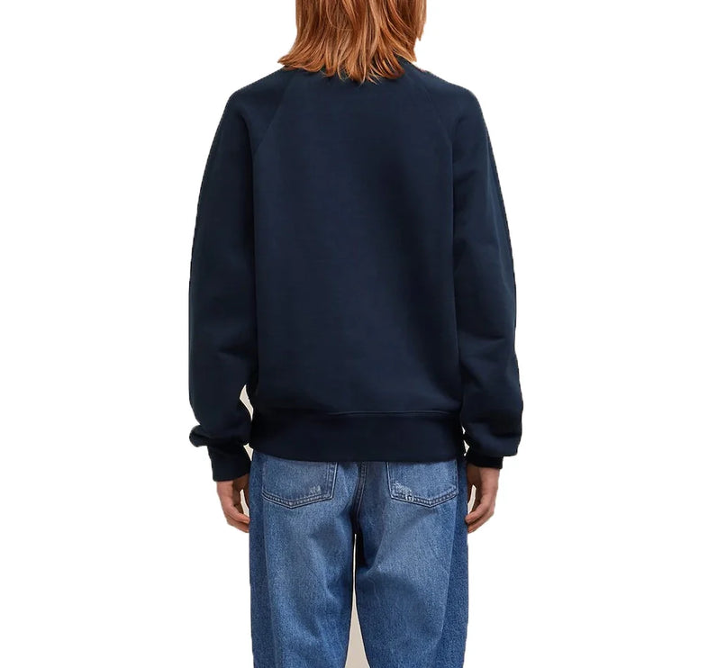 AMI Alexandre Mattiussi Unisex Ami de Coeur Sweatshirt Small Logo Night Blue