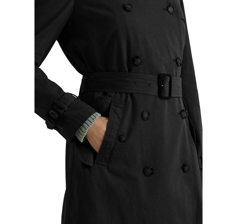 Ralph Lauren Women's Long Trench Coat Black