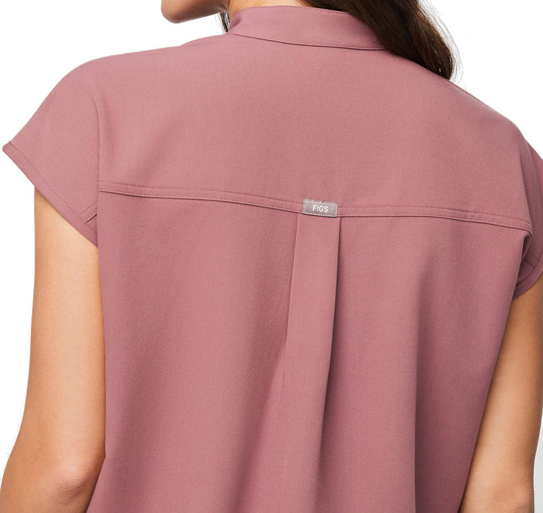 FIGS Women's Rafaela Oversized Scrub Top Mauve