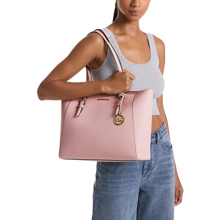 Michael Kors Women's Charlotte Large Saffiano Leather 3-in-1 Tote Bag Powder Blush