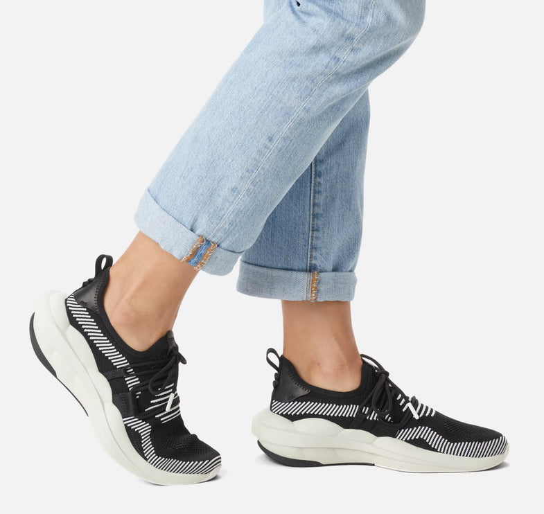 Sorel Women's Explorer Defy Low Sneaker Black/White