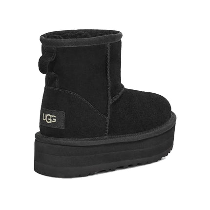 UGG Big Kid's Classic Mini Platform Black