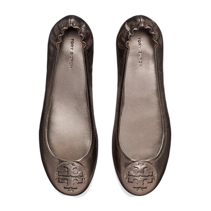 Tory Burch Women's Minnie Travel Ballet Spring Pewter