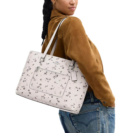Coach Women's Station Tote Bag With Star Print Novelty Leather/Silver