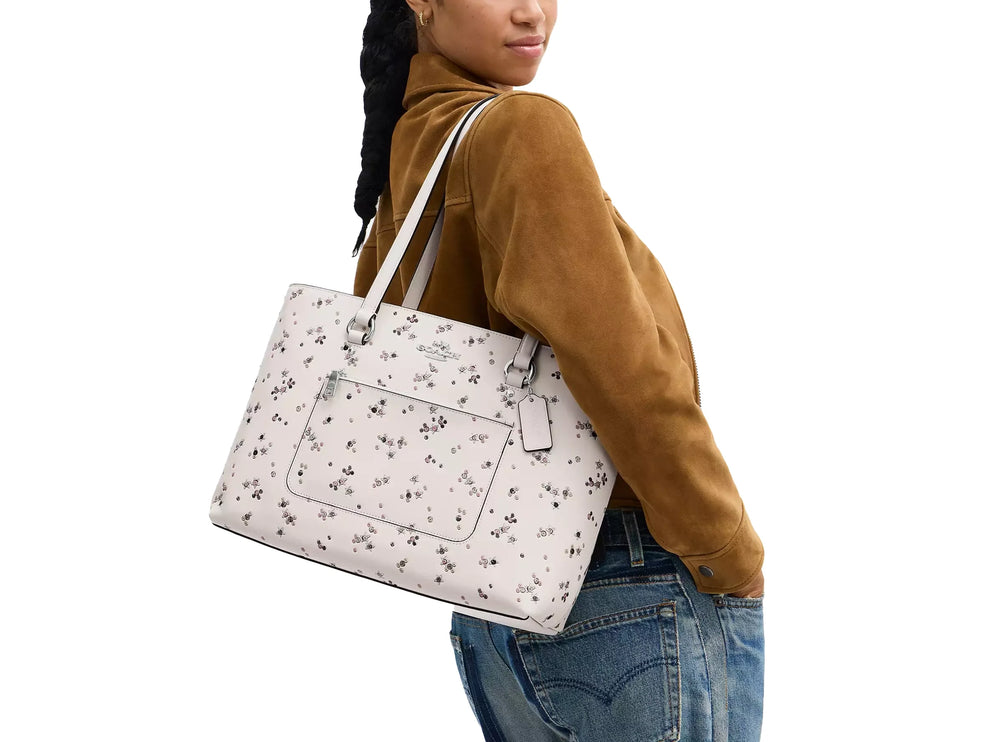 Coach Women's Station Tote Bag With Star Print Novelty Leather/Silver