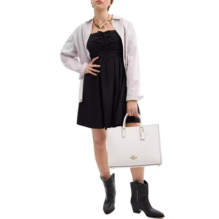 Coach Women's Maggie Tote Bag Gold/Chalk