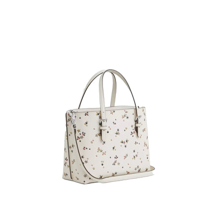Coach Women's Mollie Tote Bag 25 With Star Print Novelty Leather/White/Silver