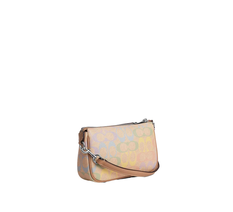 Coach Women's Nolita 19 In Rainbow Signature Canvas Silver/Sand Multi