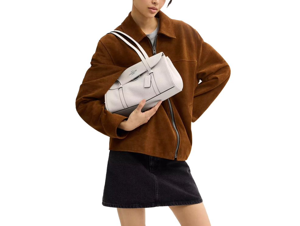 Coach Women's Bridget Flap Shoulder Bag Silver/White