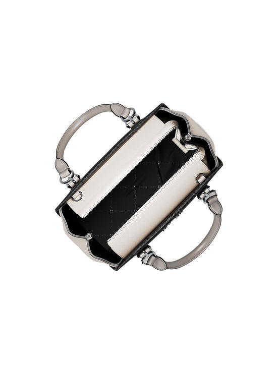 Michael Kors Women's Marilyn Small Color-Block Saffiano Leather Messenger Bag Black Combo