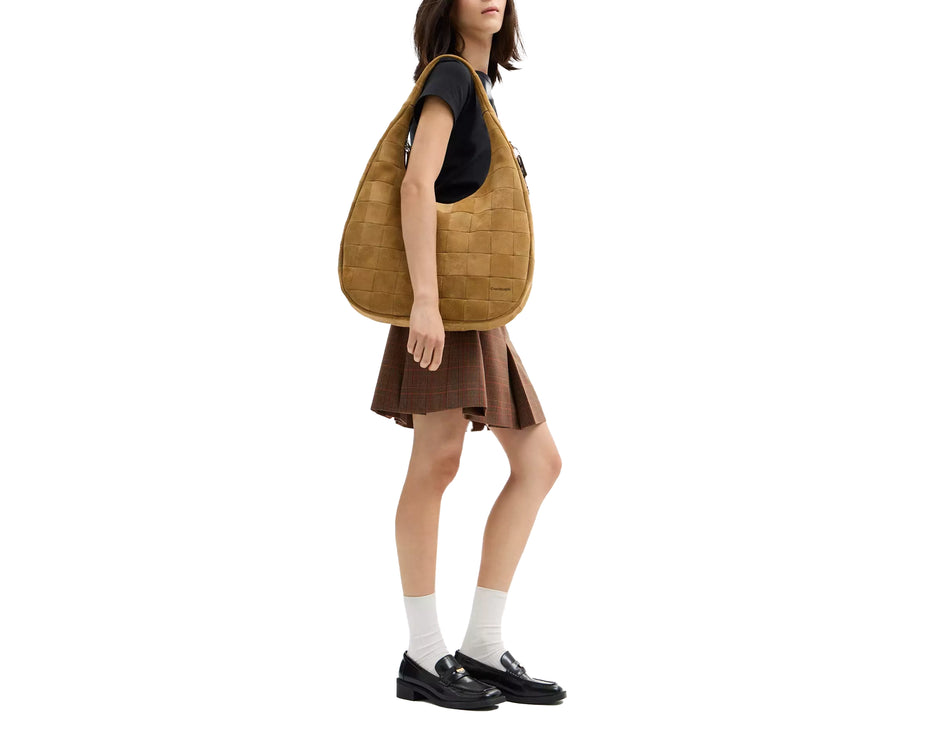Coach Women's Alter/Ego Large Crescent Shoulder Bag In Upcrafted Suede upcrafted™ Leather/Sand Suede
