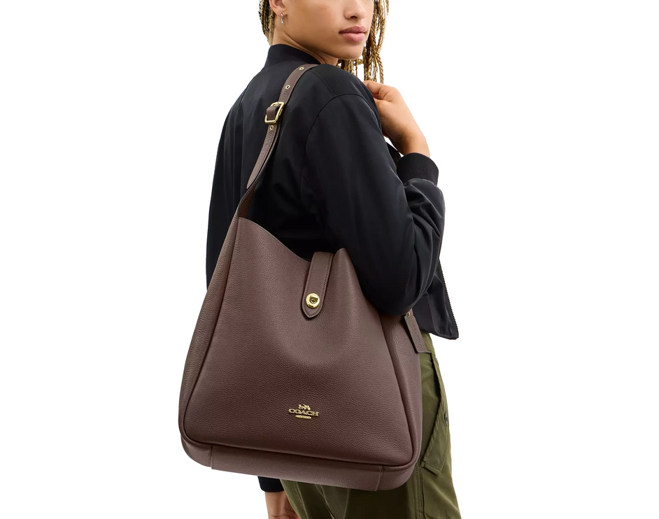 Coach Women's Hadley Large Shoulder Bag Gold/Dark Stone