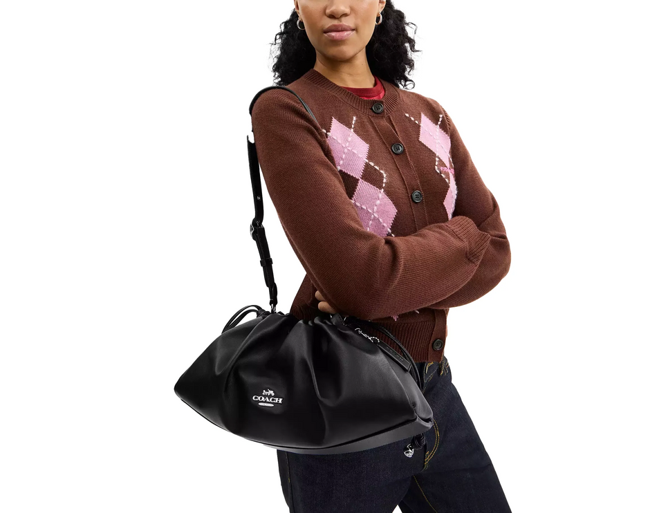 Coach Women's Faye Large Shoulder Bag Silver/Black