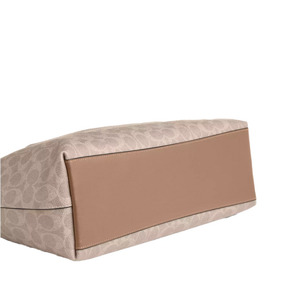 Coach Women's Station Tote Bag In Signature Canvas Silver/Sand/Taupe