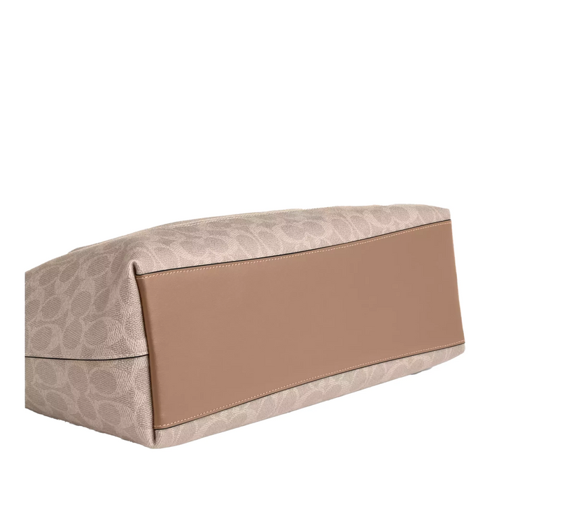 Coach Women's Station Tote Bag In Signature Canvas Silver/Sand/Taupe