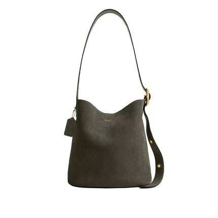 Coach Women's Bleecker Bucket Bag Suede/Brass/Olive