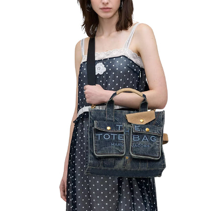Marc Jacobs Women's The Denim Suede Medium Cargo Tote Bag