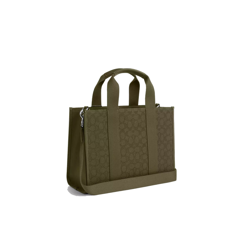 Coach Women's Smith Tote Bag In Signature Jacquard Silver/Olive Drab