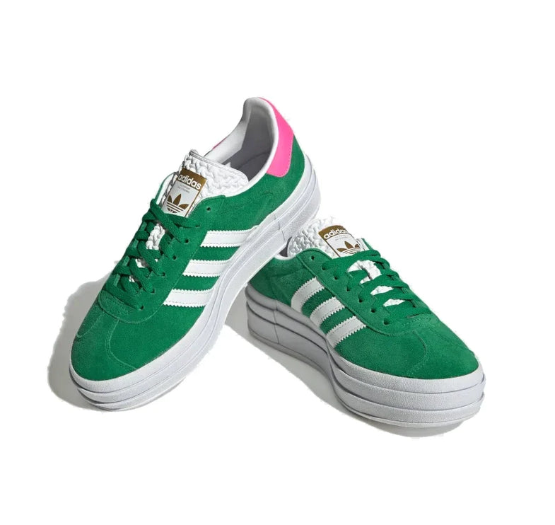 Adidas Women's Gazelle Bold Shoes Green/Cloud White/Lucid Pink IG3136 - Hemen Kargoda