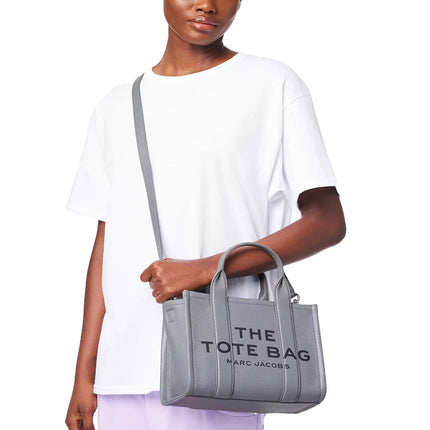 Marc Jacobs Women's The Leather Small Tote Bag Wolf Grey