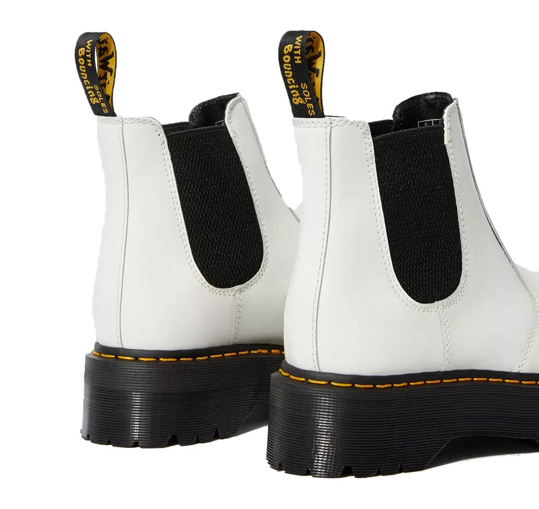 Dr. Martens 2976 Smooth Leather Platform Chelsea Boots White