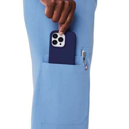 FIGS Women's High Waisted Isabel Wide Leg Scrub Pants Ceil Blue