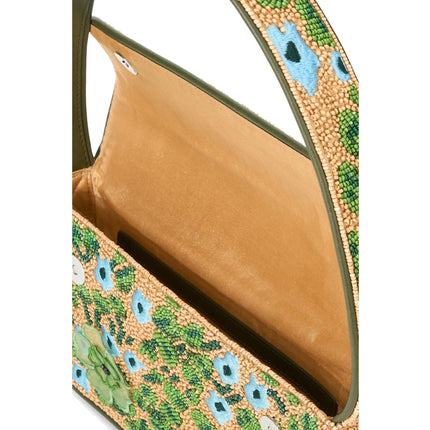 STAUD Women's Tommy Beaded Bag Moss Floral Tapestry