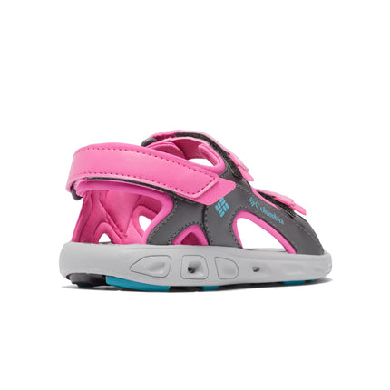 Columbia Little Kids' Techsun 3-Strap Sandal Pink Ice/Pacific Rim