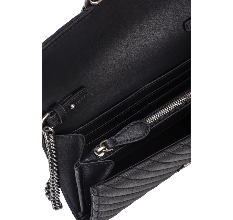 Pinko Women's Love Bag One Wallet Chevron Black/Silver