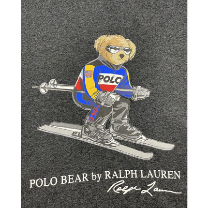Polo Ralph Lauren Men's Fleece Polo Bear Skiing Ski Hoodie Grey
