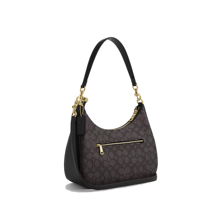 Coach Women's Teri Hobo Bag In Signature Canvas Gold/Walnut/Black