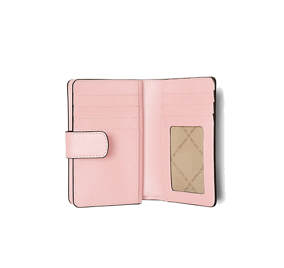 Michael Kors Women's Medium Crossgrain Leather Wallet Powder Blush